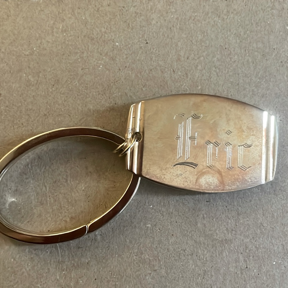 Vintage gold plated ERIC keychain.